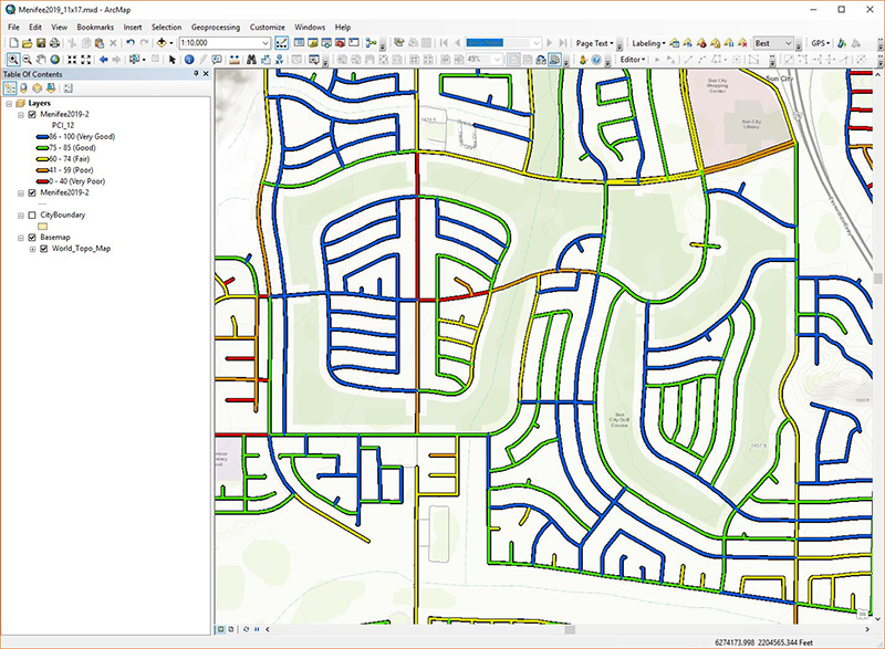 Pavement management in GIS
